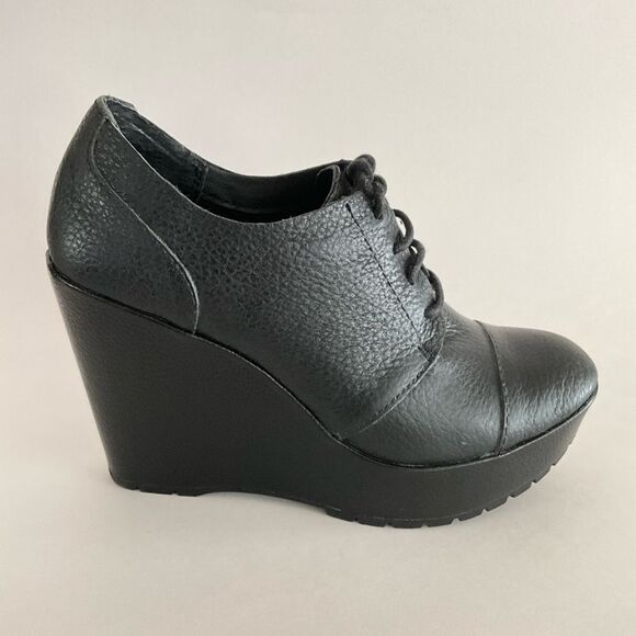 Korks Leather Janelle Wedge Lace-Up Cap-toe Shoes 6.5 - Picture 2 of 13